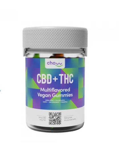 High potency THC-infused multiflavored fruit CBD gummies by Chow420