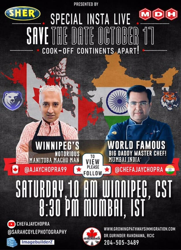 A Special Live Cookoff By Chef Ajay Chopra Of Mumbai India Ajay Chopra Of Winnipeg Canada To Kick Off Oct 17 By Asha Bajaj Medium