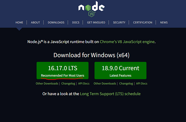 node website to download node