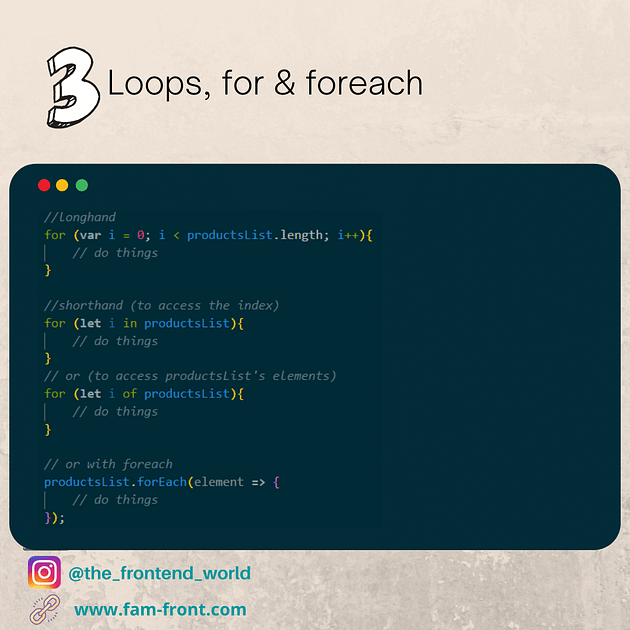 JavaScript loops shorthand