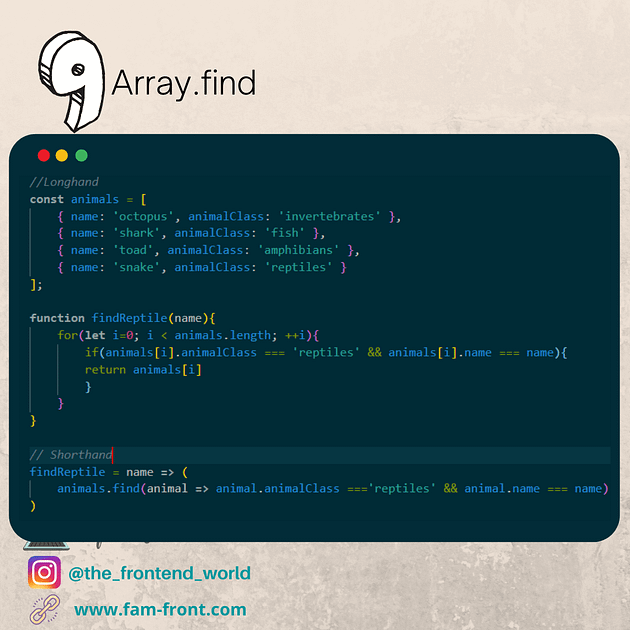 JavaScript Array.find shorthand
