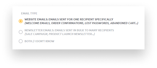 Type of email address