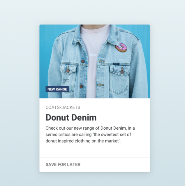 Screenshot of donut denim page