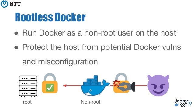 Rootlessモードでdockerをより安全にする Dockercon発表レポート By Akihiro Suda Nttlabs Medium