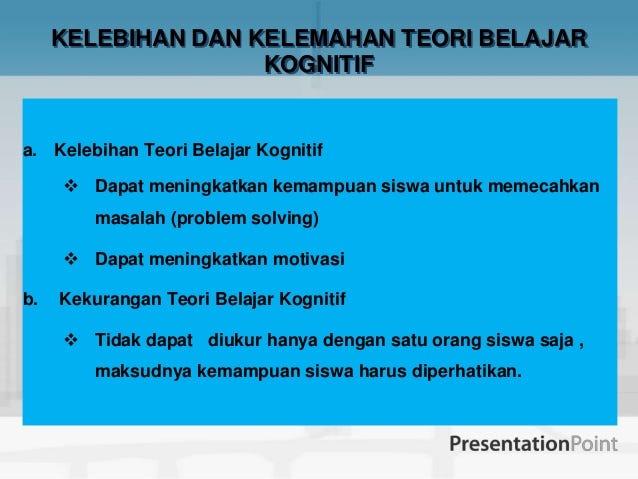 Penerapan teori belajar kognitif