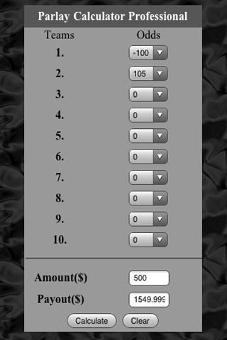 Progressive Parlay Calculator Progressive Parlay Calculator