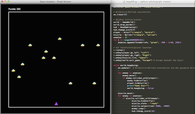 Space Invaders mit Python und der Turtle | by Jörg Kantel | Medium