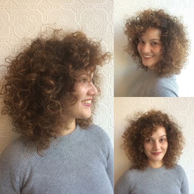 Voluminous Tousled Curly Bob With Curly Side Swept Bangs And Sun