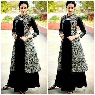 simple indo western gown