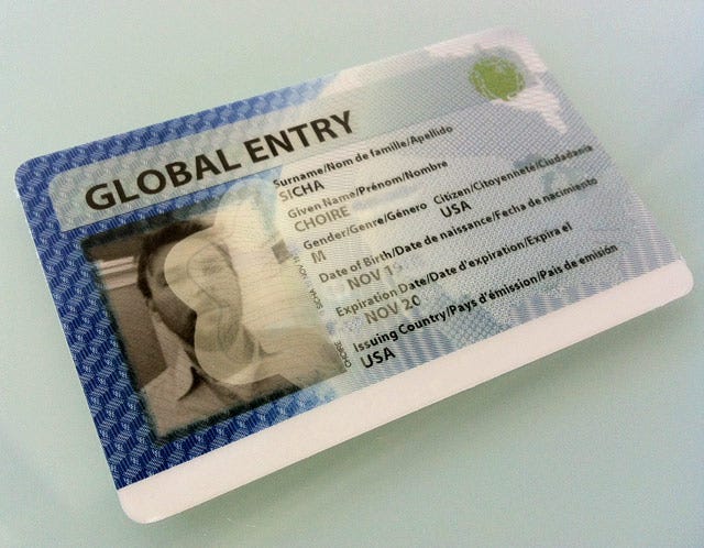 Global Entry Card Valid Id
