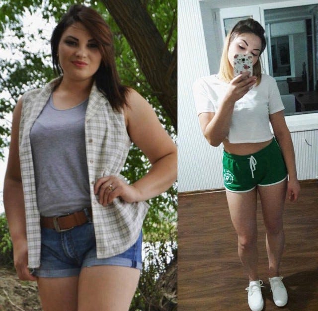 prietena care încearcă să piardă în greutate înainte și după pierderea în greutate a grăsimii burta