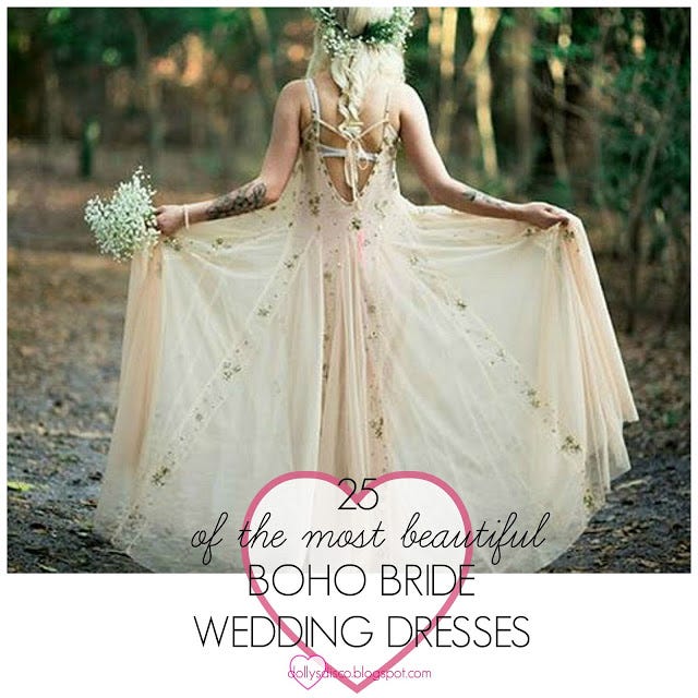 beautiful Boho bride wedding dresses ...