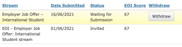 自 2021 第二季度起，「雇主擔保類項目 Employer Job Offer Stream 」全面改為 EOI 打分機制，新政對申請人的崗位類型、薪資水平、工作地區等進行打分。