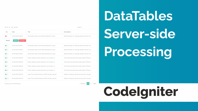 DataTables Server-side Processing in CodeIgniter | by Junaid S. Shaikh |  Nerd For Tech | Medium