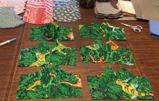 Mask in-progress during COVID-19. Art improves mental wellness.