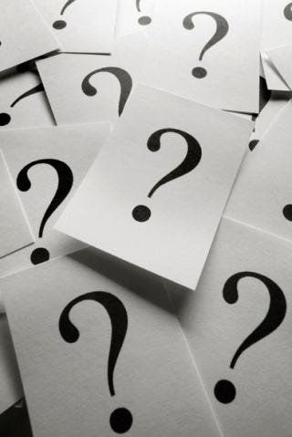A paper with the sign of question mark.