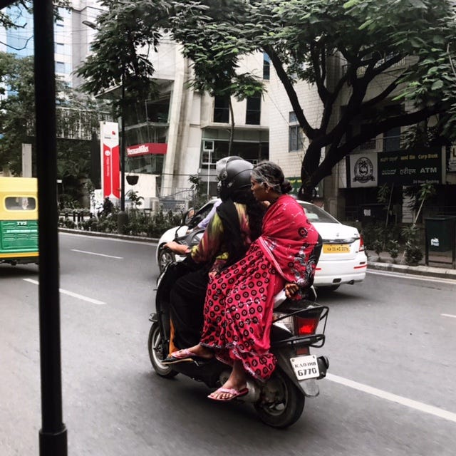 ladies riding bikes