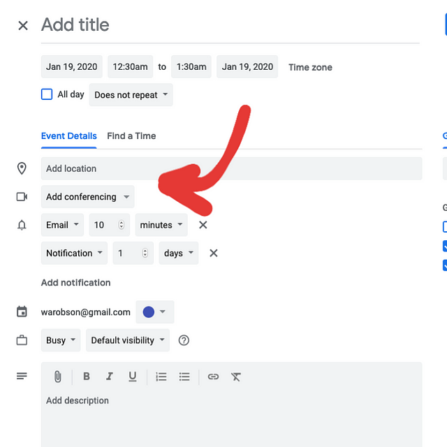 How to add a Hangout video call in Google Calendar Dropout Analytics