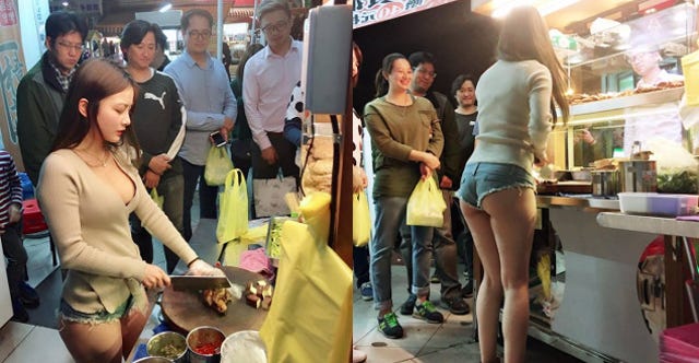 Busty babe in ultra-short shorts helps Taiwanese snack vendor quadruple  sales | by Shanghaiist.com | Shanghaiist | Medium