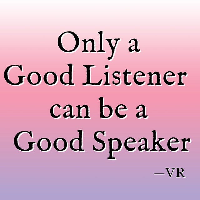 good listener is a good speaker