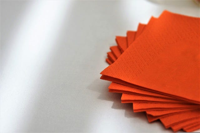 image of red paper towel