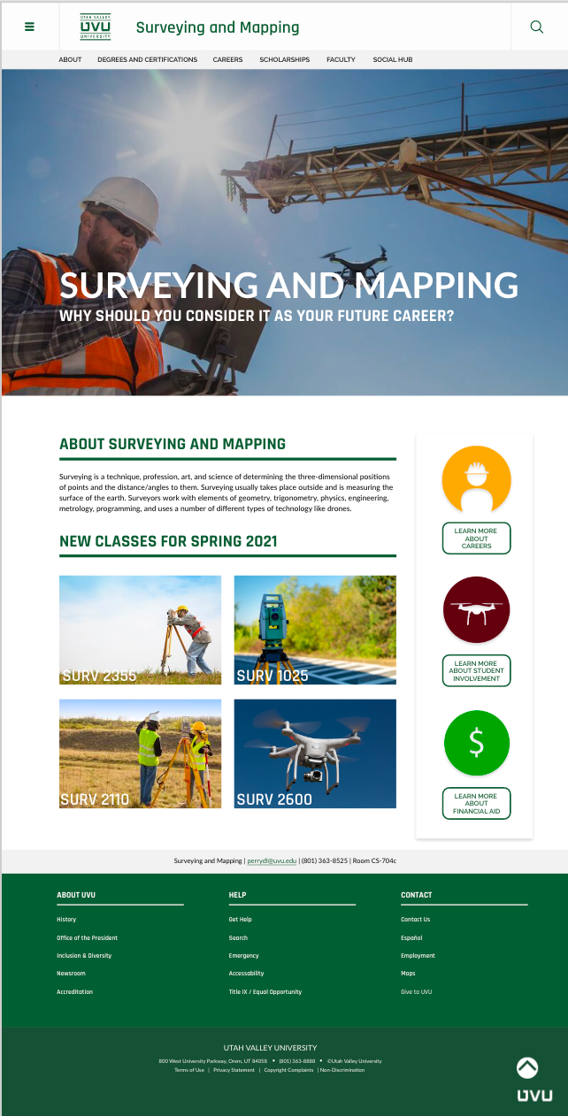Uvu Surveying And Mapping Redesigning Uvu Website - Part 1. The Project | By Brady Hale | Medium