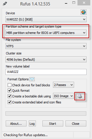 rufus partition scheme gpt