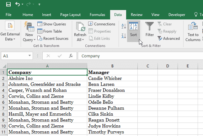 how to sort multiple columns in excel alphabetically