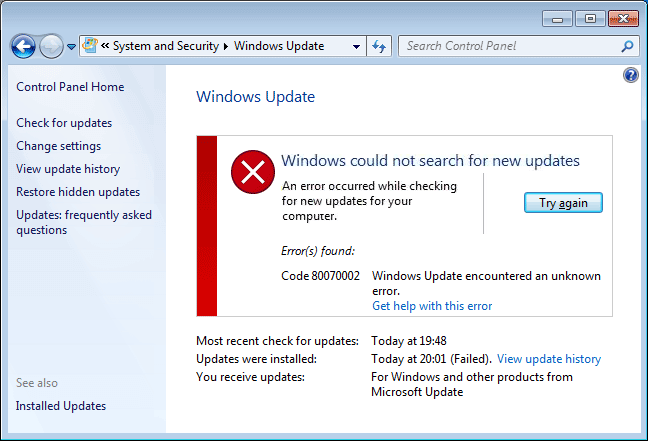 windows 8 failure configuring windows updates