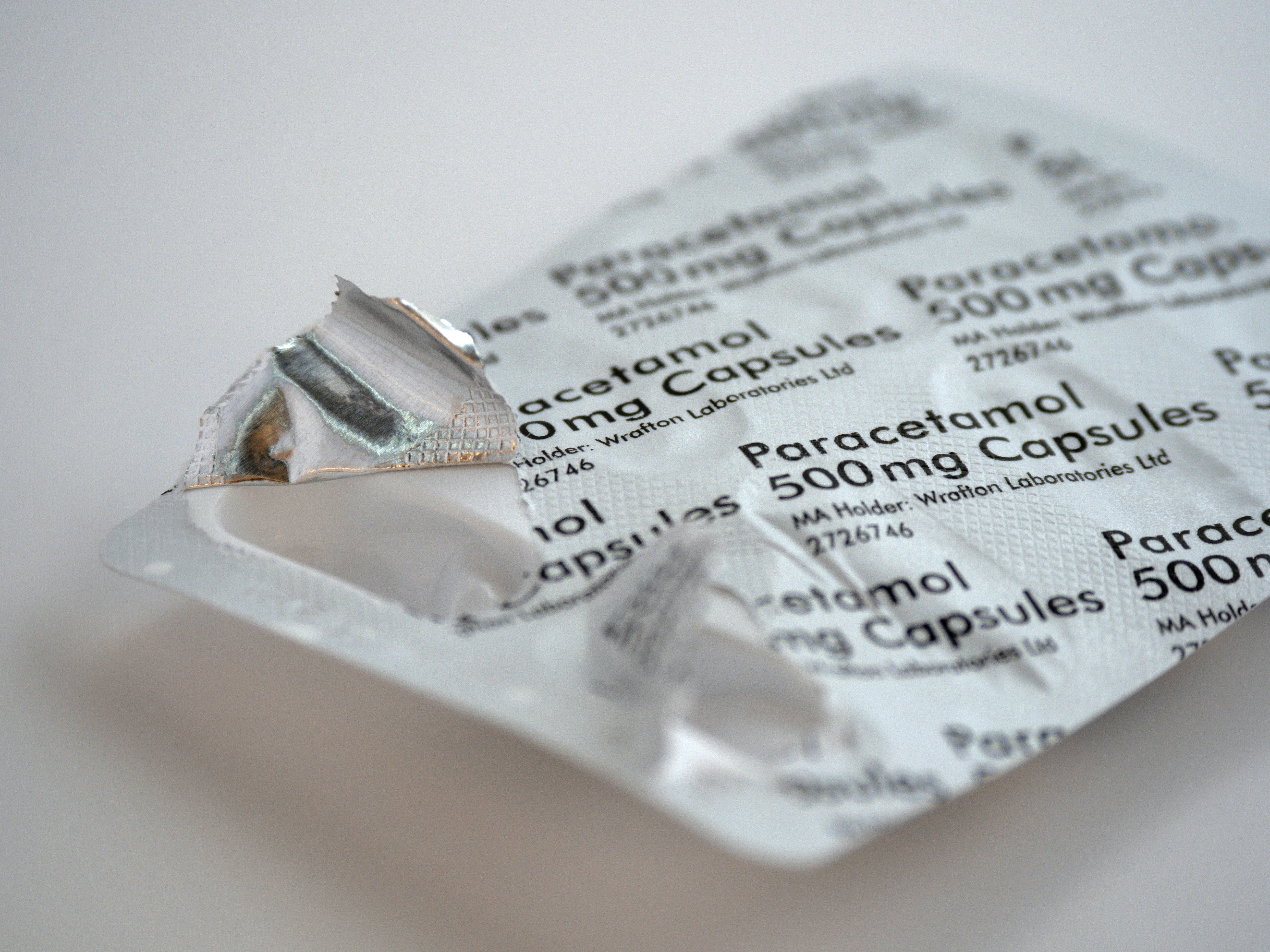 A blister pack of paracetamol (tylenol)