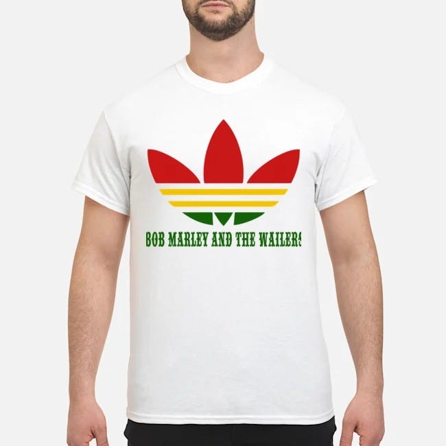 bob marley adidas t shirt