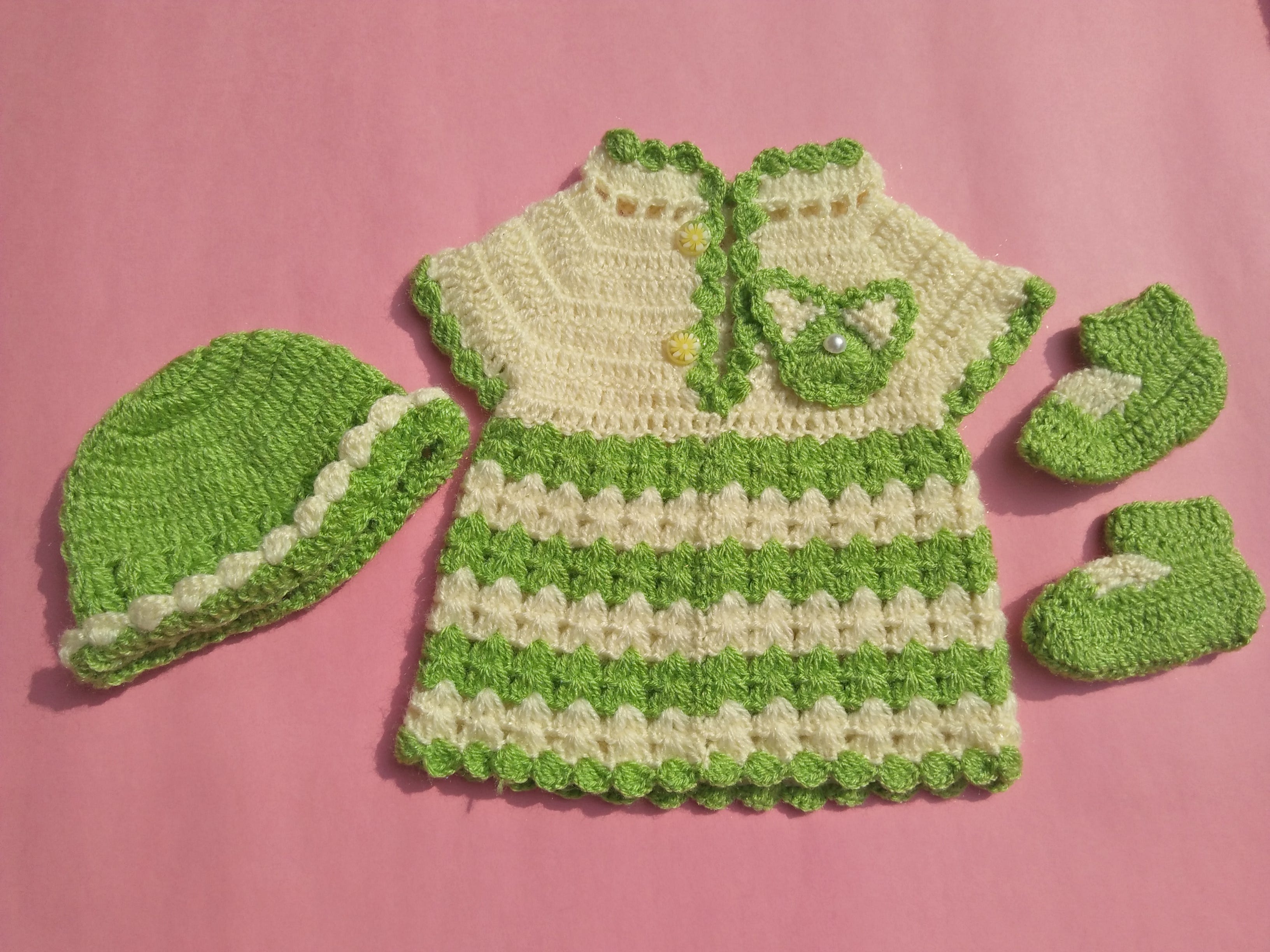 woolen baby frock design