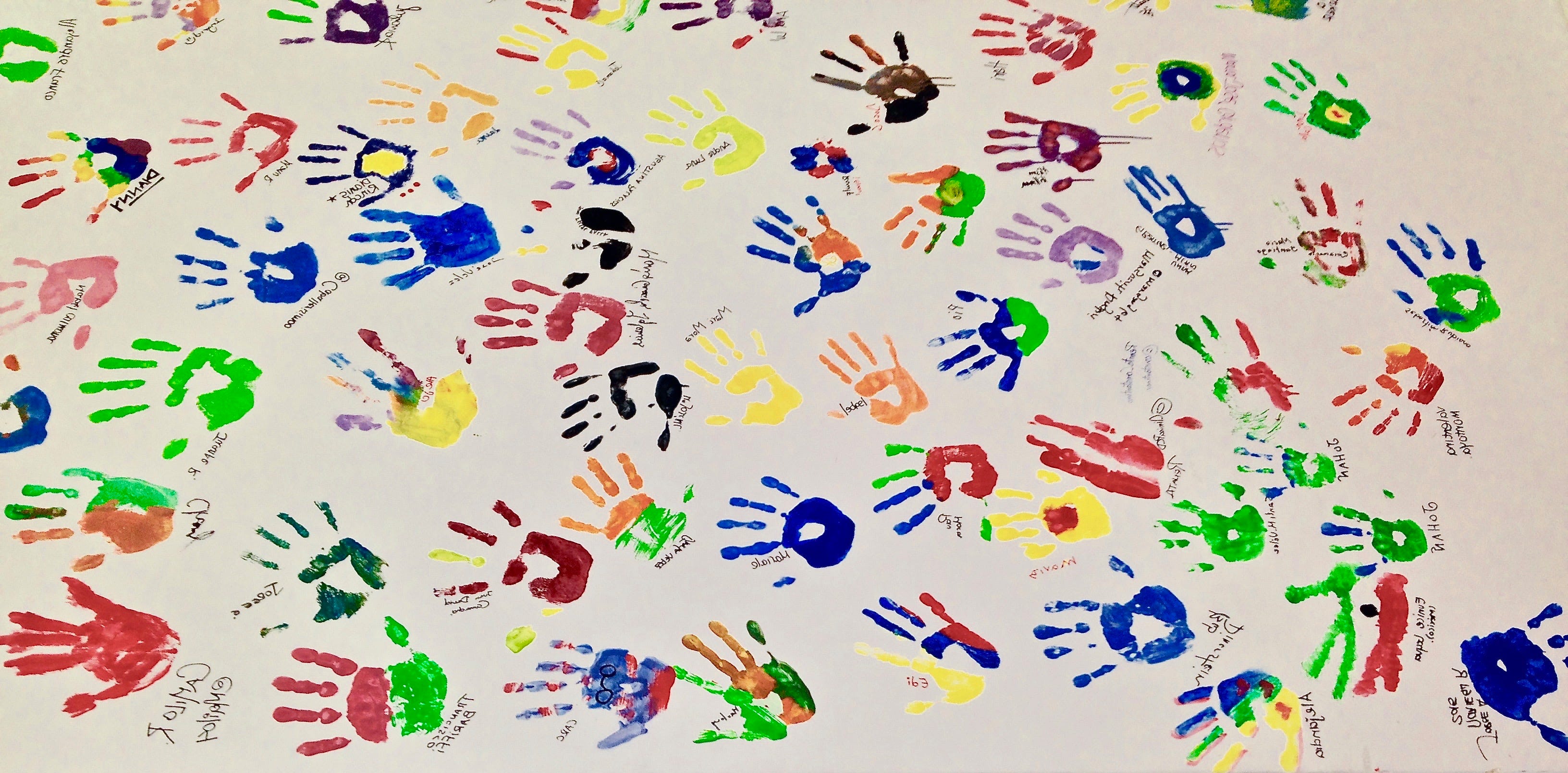 Handprints of all colours