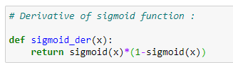 Figure 28: Applying a derivation to our sigmoid function.