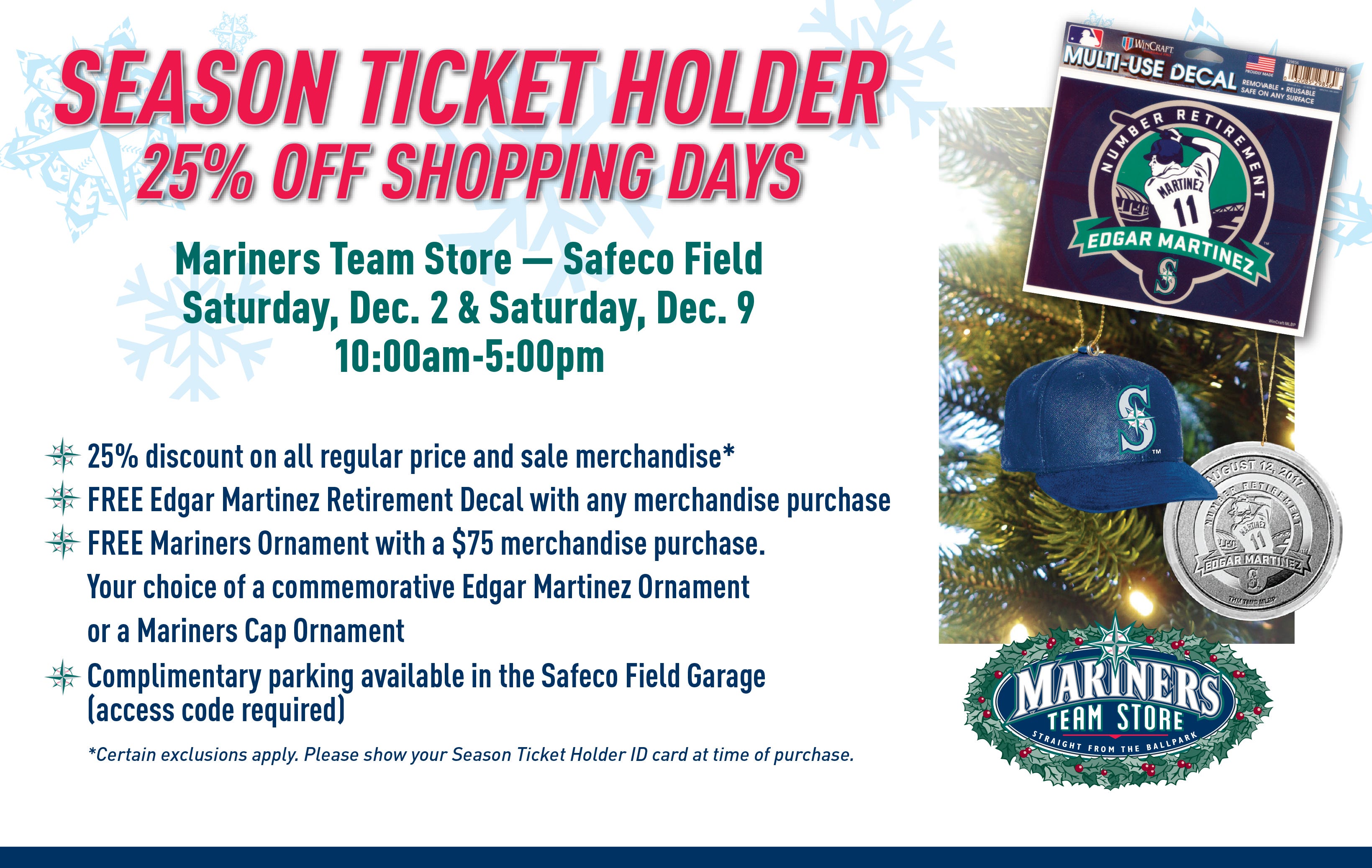 Upcoming Holiday Events At Mariners Team Stores From The Corner