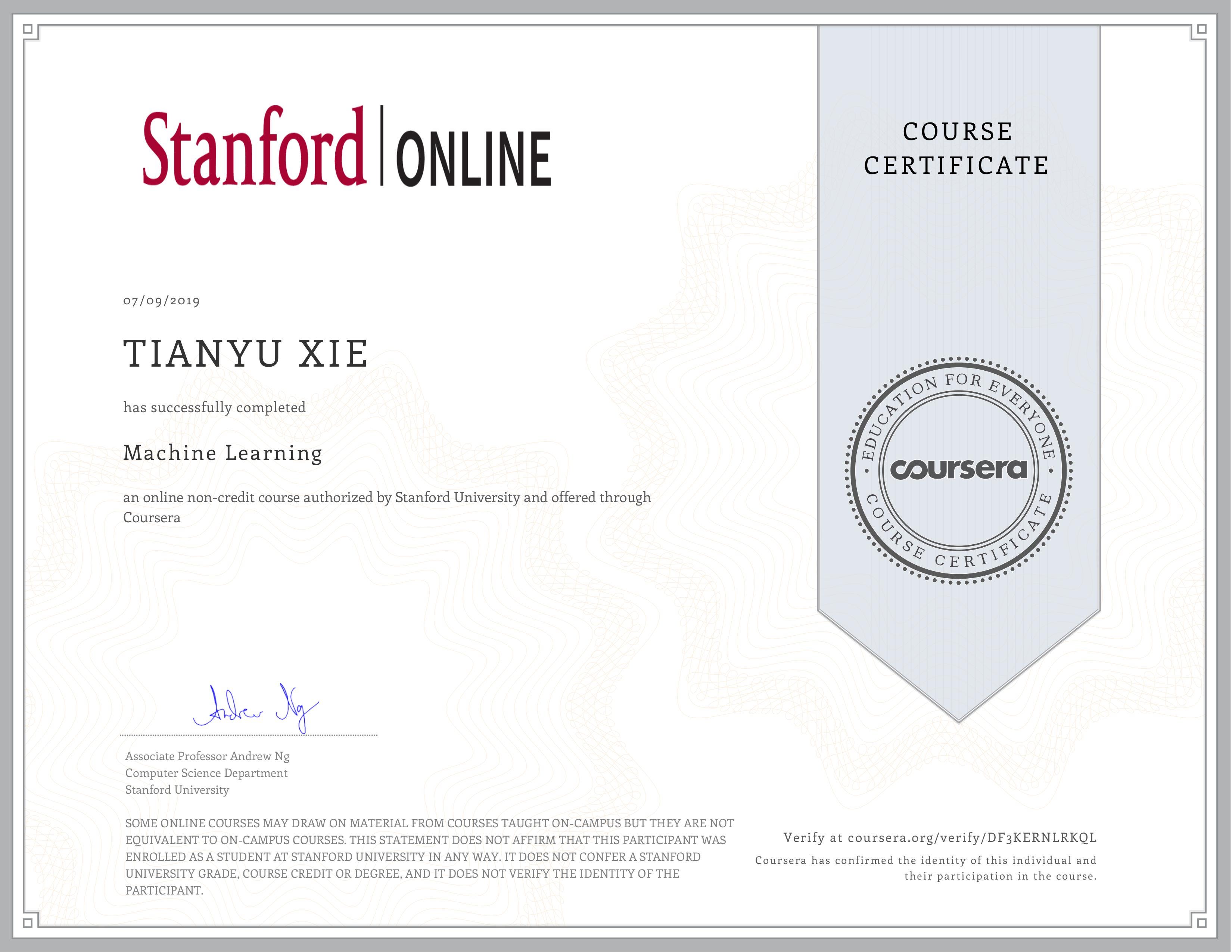 Review of Coursera's Machine Learning 