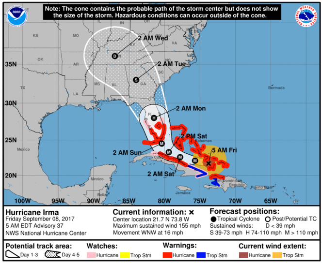 Hurricane Irma’s Cone of Uncertainty/Doom/Relief is Closing In | by ...