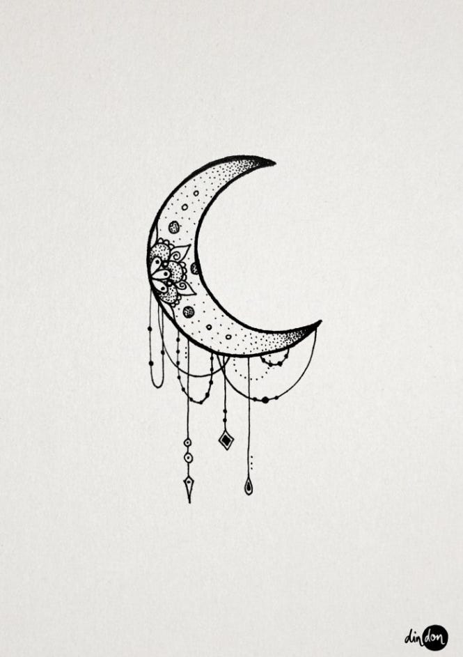 This Story Behind Crescent Moon Tattoo Sketch Will Haunt You Forever Crescent Moon Tattoo Sketch By Khatarine Medium