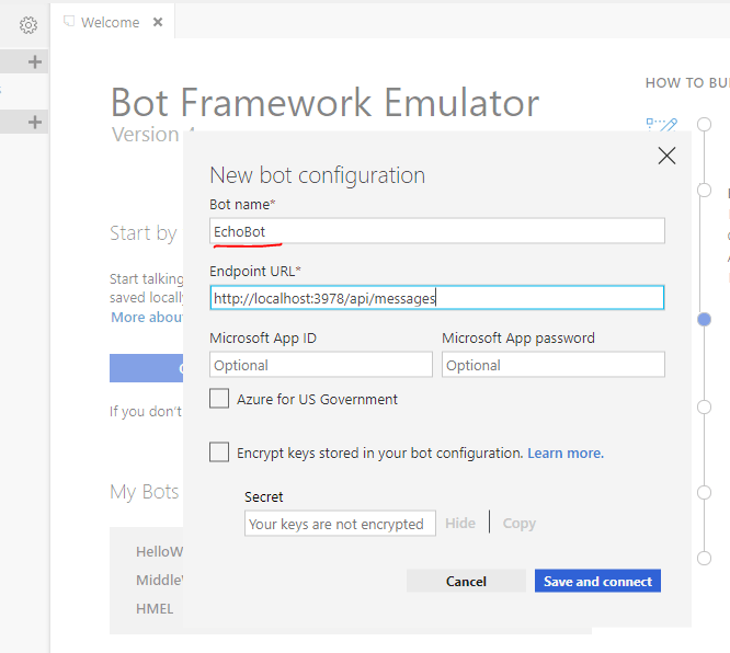 Developing Echo Bot using Microsoft Bot Framework V4 7