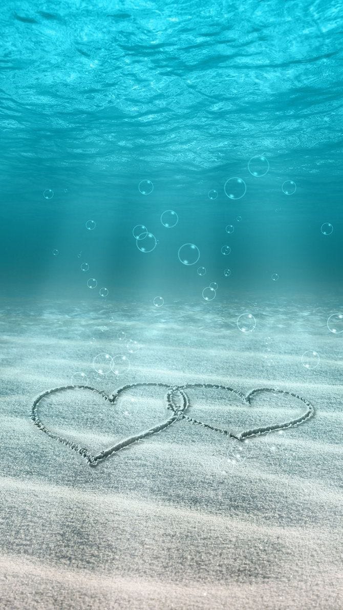 かわいいハート In 海底 By Iphone Wallpaper Medium