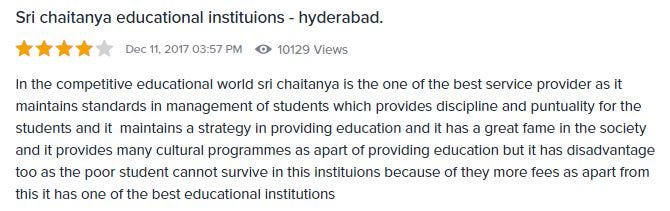 Sri Chaitanya Educational Institutions Reviews By Parents | By Sri ...