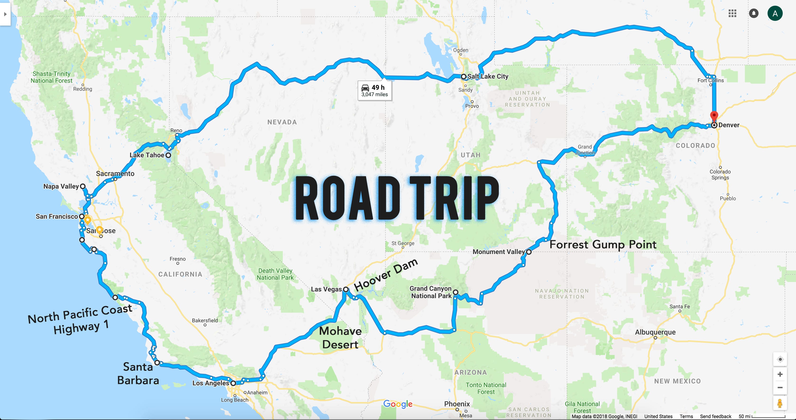 3000 km road trip