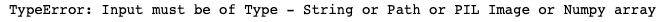 Validate whether an error is thrown when input type is list