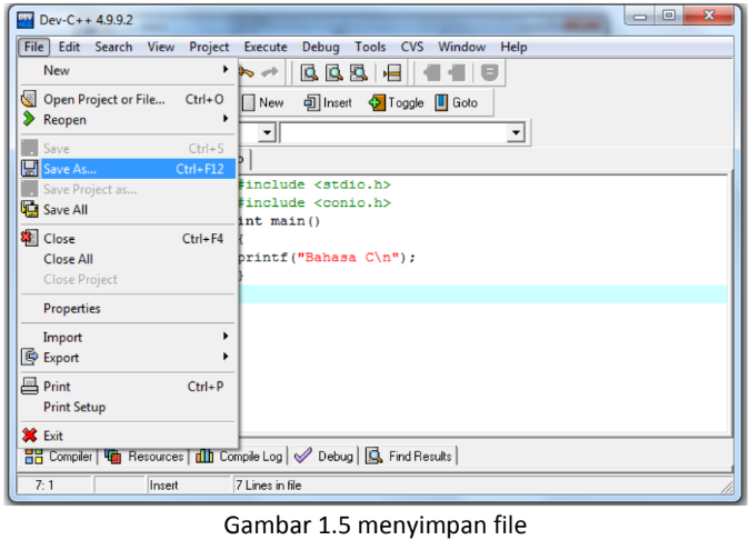 Menyimpan File Editor Penjelasan Dev-C++ - Muhamad Ainurohman - Medium