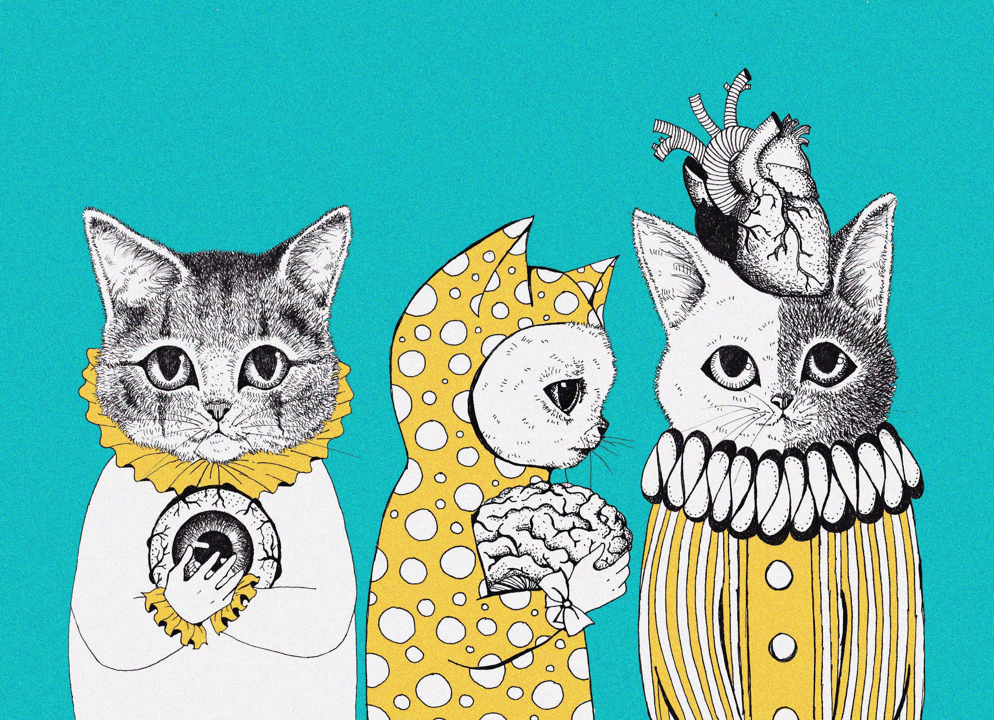 Kucing Dalam Dunia Sureal Ala Ilustrator Niila Madaniyya