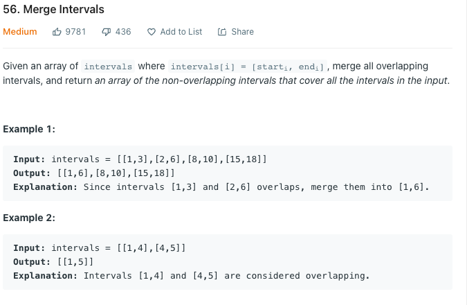 leetcode 56. Merge Intervals. the idea is pretty much the same as a ...