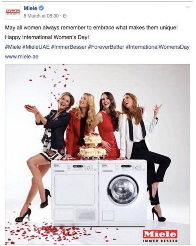 German Appliance manufacturer, Miele, publishes sexist Facebook post | by  Jillian Dowden | Medium