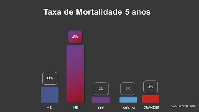 taxa de mortalidade das empresas