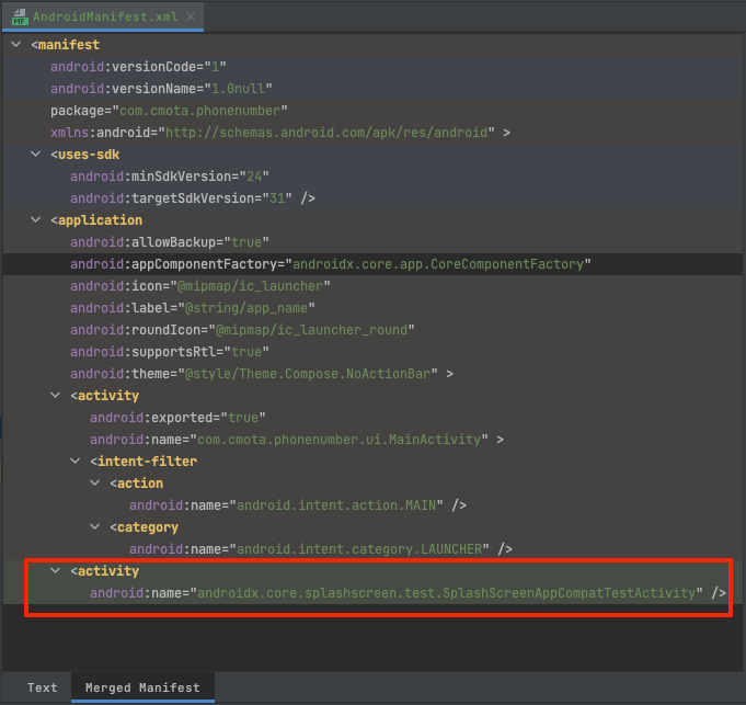 Generic merged manifest 