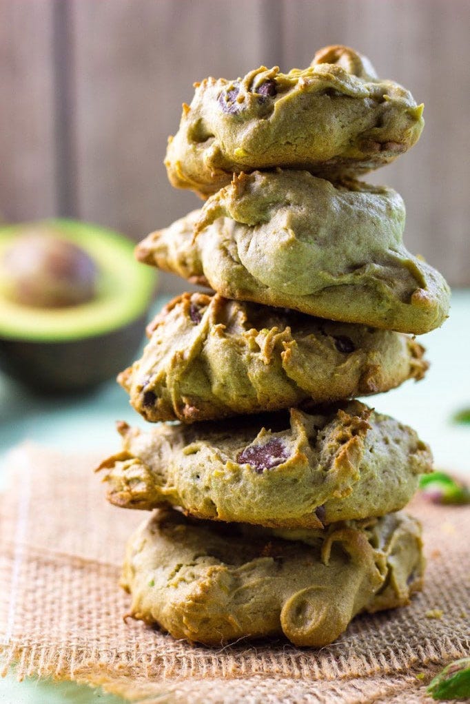 Avocado Cookies with Chocolate & Pistachios